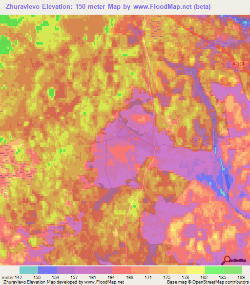 Zhuravlevo,Russia Elevation Map