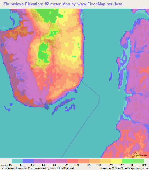 Zhuravlevo,Russia Elevation Map