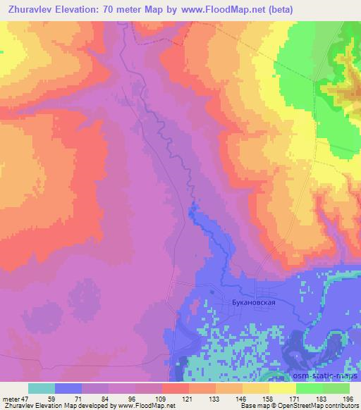 Zhuravlev,Russia Elevation Map