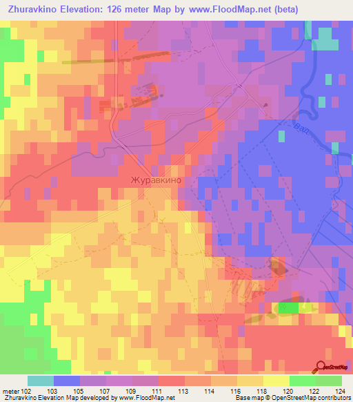 Zhuravkino,Russia Elevation Map