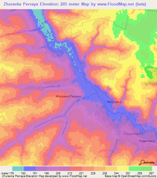 Zhuravka Pervaya,Russia Elevation Map