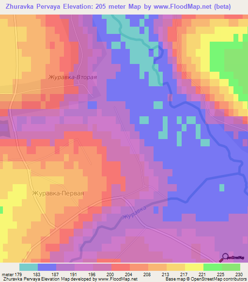 Zhuravka Pervaya,Russia Elevation Map