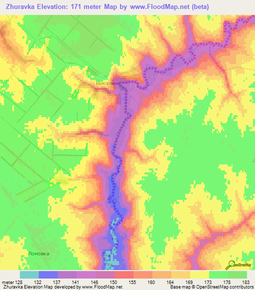 Zhuravka,Russia Elevation Map