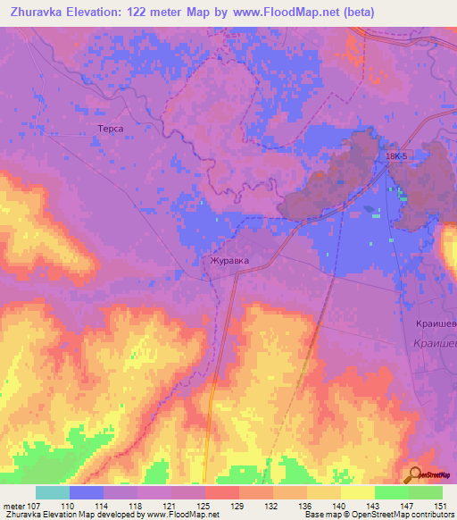 Zhuravka,Russia Elevation Map