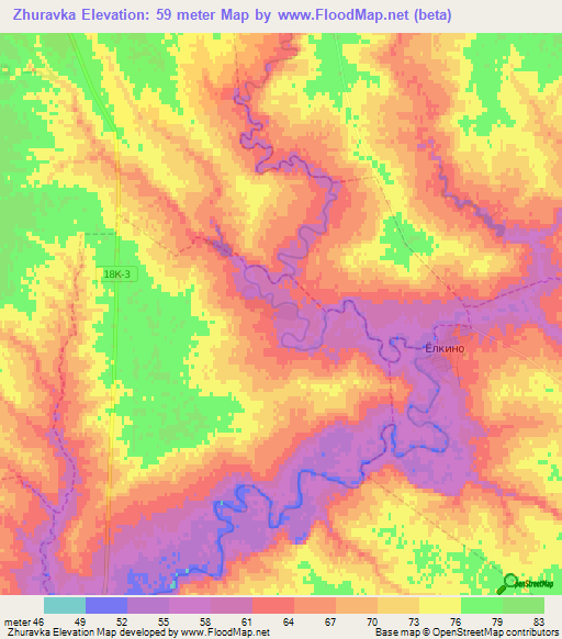 Zhuravka,Russia Elevation Map