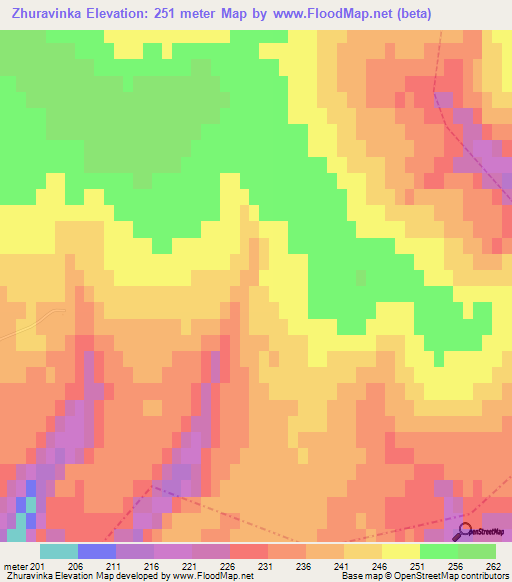 Zhuravinka,Russia Elevation Map