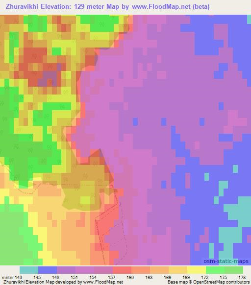 Zhuravikhi,Russia Elevation Map