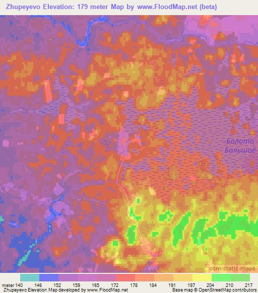 Zhupeyevo,Russia Elevation Map