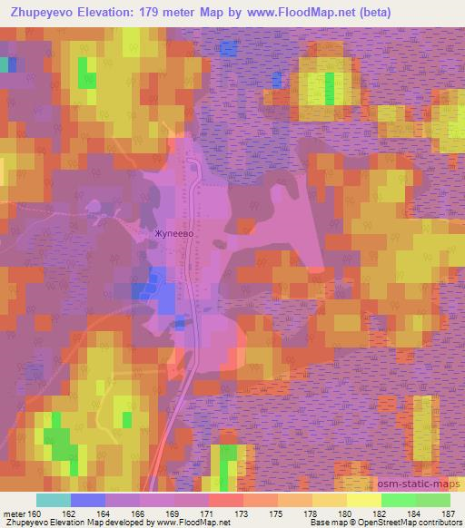 Zhupeyevo,Russia Elevation Map