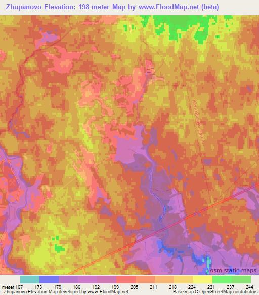 Zhupanovo,Russia Elevation Map