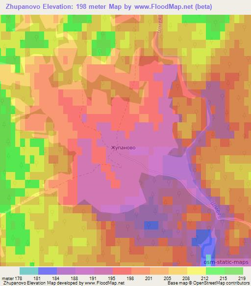 Zhupanovo,Russia Elevation Map