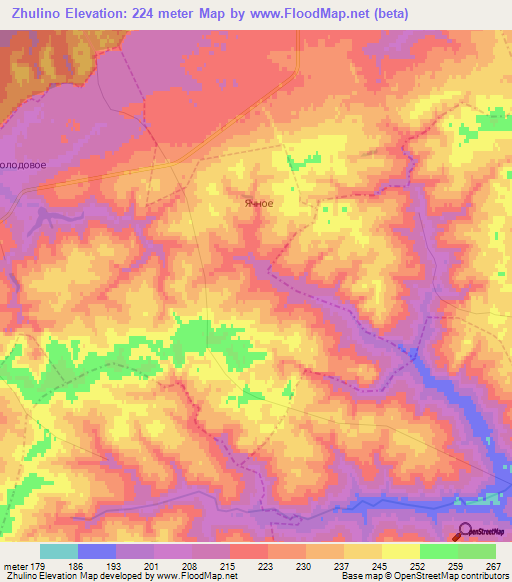 Zhulino,Russia Elevation Map