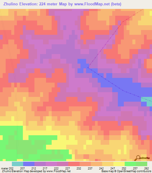 Zhulino,Russia Elevation Map