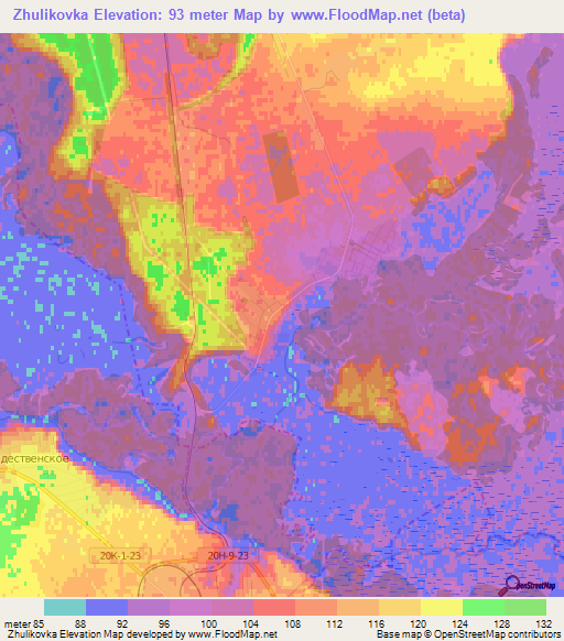 Zhulikovka,Russia Elevation Map