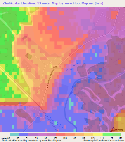 Zhulikovka,Russia Elevation Map