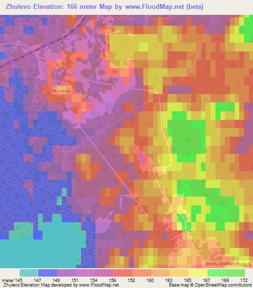 Zhulevo,Russia Elevation Map