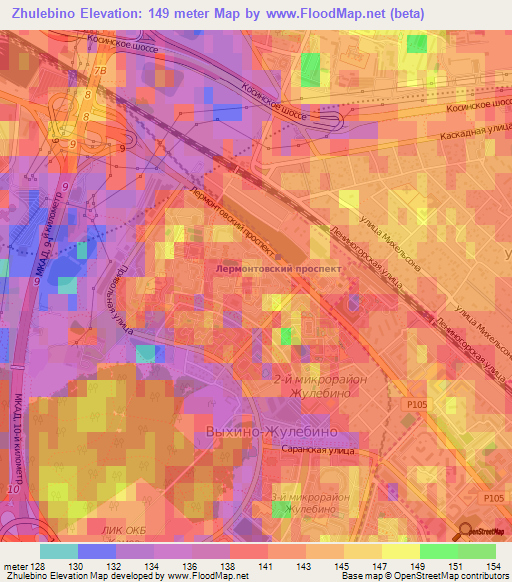 Zhulebino,Russia Elevation Map