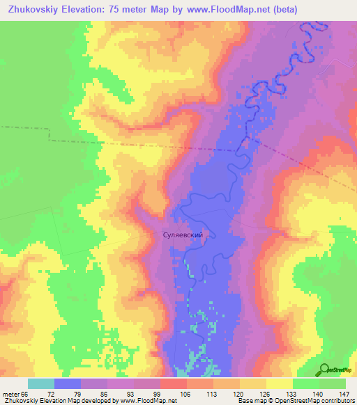 Zhukovskiy,Russia Elevation Map