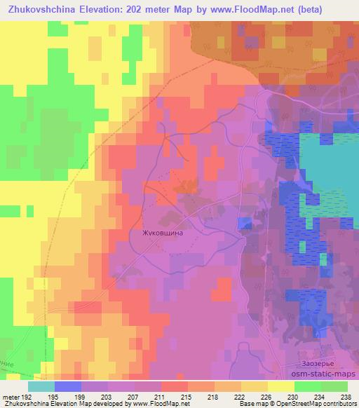 Zhukovshchina,Russia Elevation Map