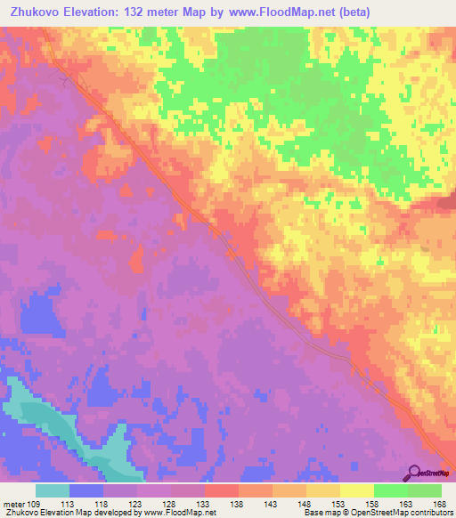 Zhukovo,Russia Elevation Map