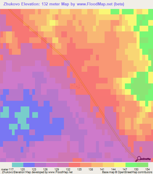 Zhukovo,Russia Elevation Map