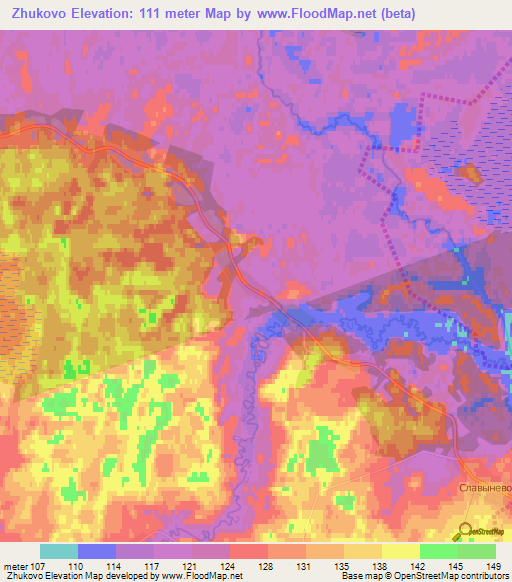 Zhukovo,Russia Elevation Map