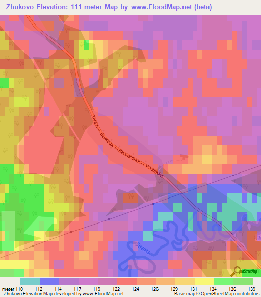Zhukovo,Russia Elevation Map