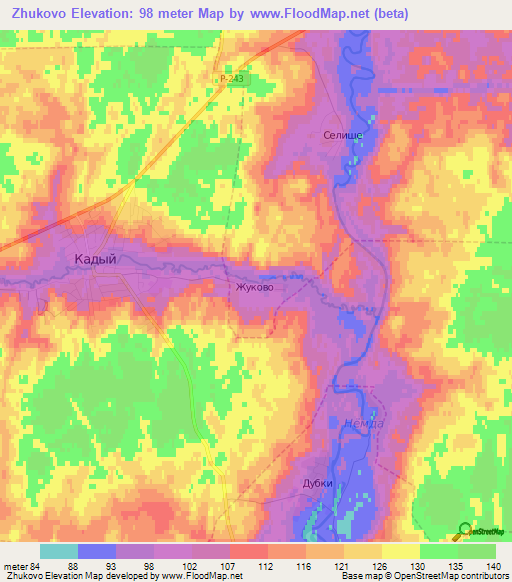 Zhukovo,Russia Elevation Map