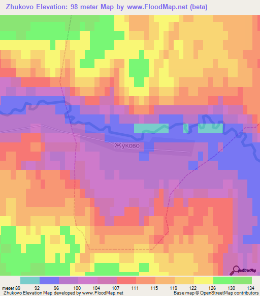 Zhukovo,Russia Elevation Map