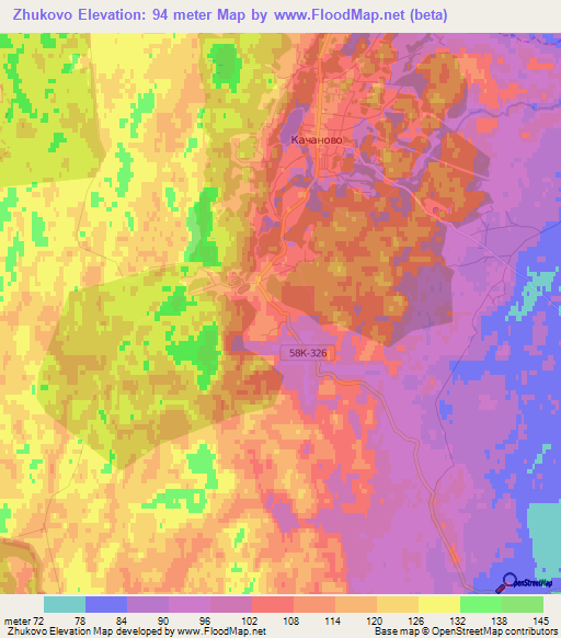 Zhukovo,Russia Elevation Map