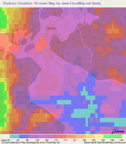 Zhukovo,Russia Elevation Map