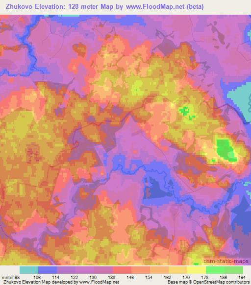 Zhukovo,Russia Elevation Map