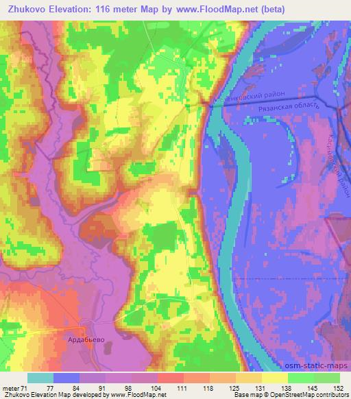 Zhukovo,Russia Elevation Map