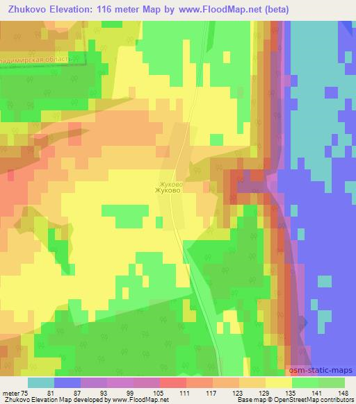 Zhukovo,Russia Elevation Map