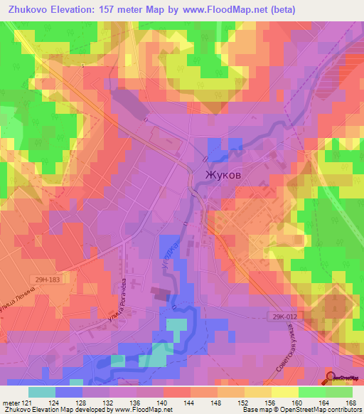 Zhukovo,Russia Elevation Map