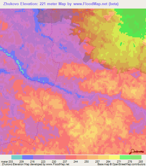 Zhukovo,Russia Elevation Map