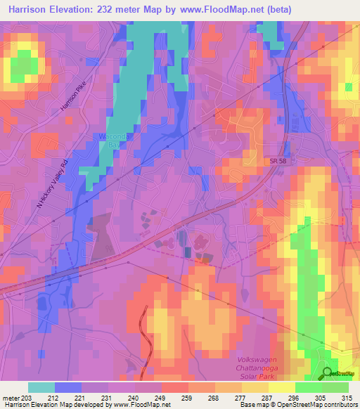 Harrison,US Elevation Map