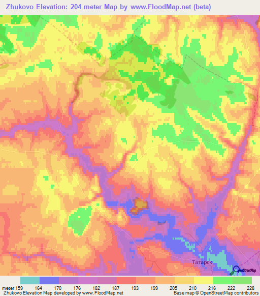 Zhukovo,Russia Elevation Map