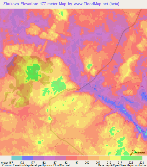 Zhukovo,Russia Elevation Map