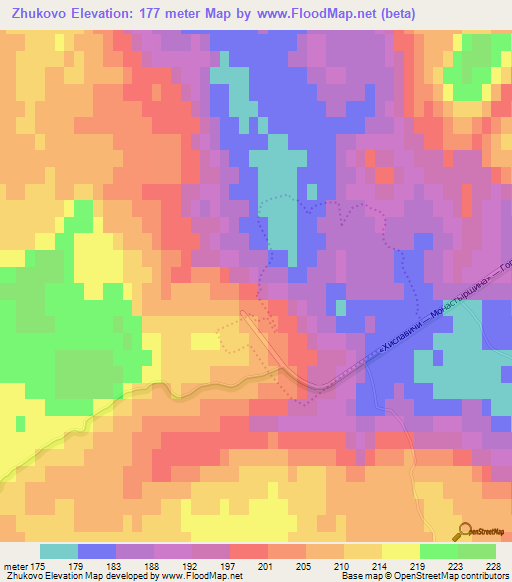 Zhukovo,Russia Elevation Map