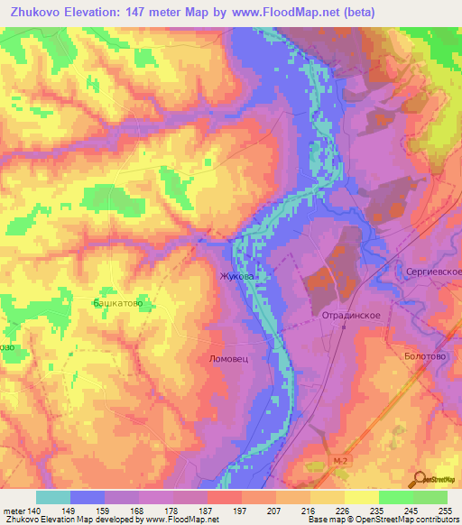 Zhukovo,Russia Elevation Map