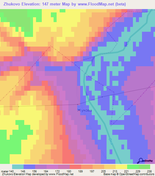 Zhukovo,Russia Elevation Map