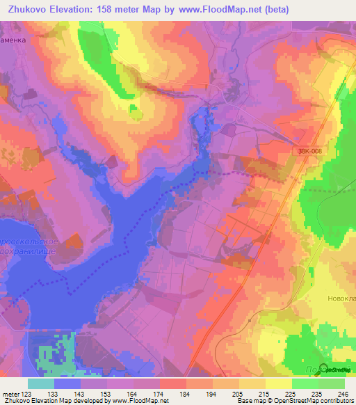 Zhukovo,Russia Elevation Map