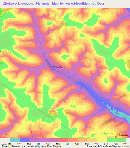 Zhukovo,Russia Elevation Map