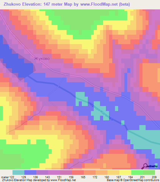 Zhukovo,Russia Elevation Map