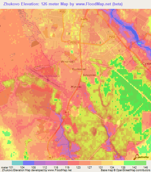 Zhukovo,Russia Elevation Map