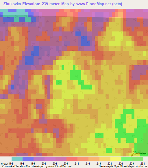 Zhukovka,Russia Elevation Map