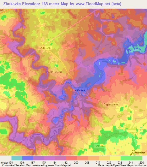 Zhukovka,Russia Elevation Map