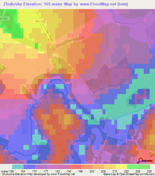 Zhukovka,Russia Elevation Map