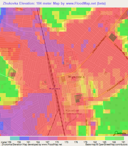 Zhukovka,Russia Elevation Map